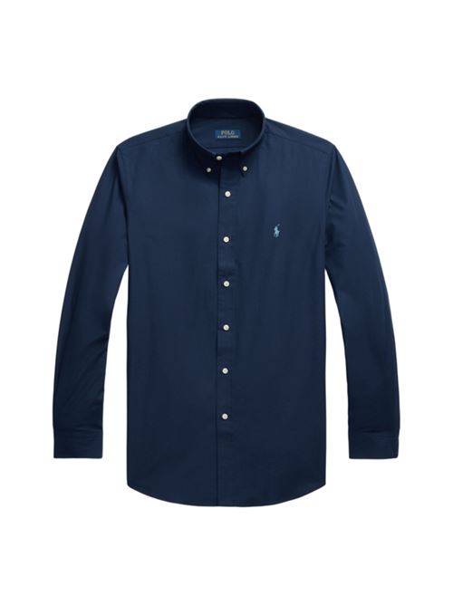 Camicia da uomo in popelin stretch, colore newport navy POLO RALPH LAUREN | 710928255001